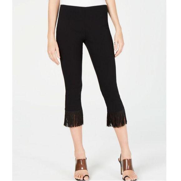 INC Fringe-Trim Cropped Skinny Pants - Picture 1 of 5